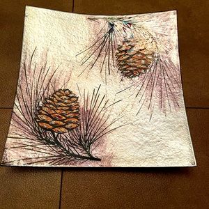 Artisan glass‎ pine one plate